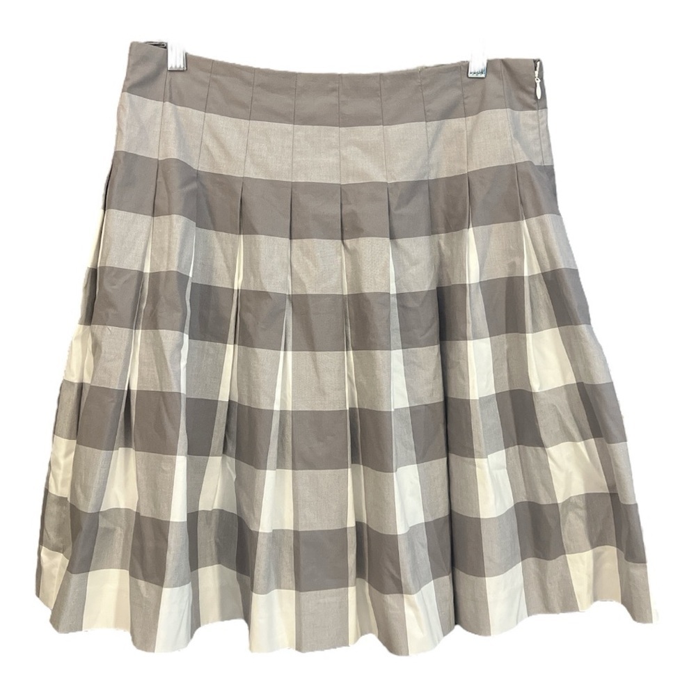 NWT Liz Claiborne Gray Checkered Pleated Mini Skirt Size 14 | Preppy Y2K A-Line - Picture 2 of 7